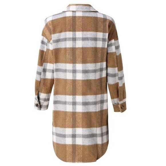 NEW‎ Pretty Garden Plaid Shacket Button Up Jacket Flannel Shirt Womens Small NWT - Picture 12 of 12